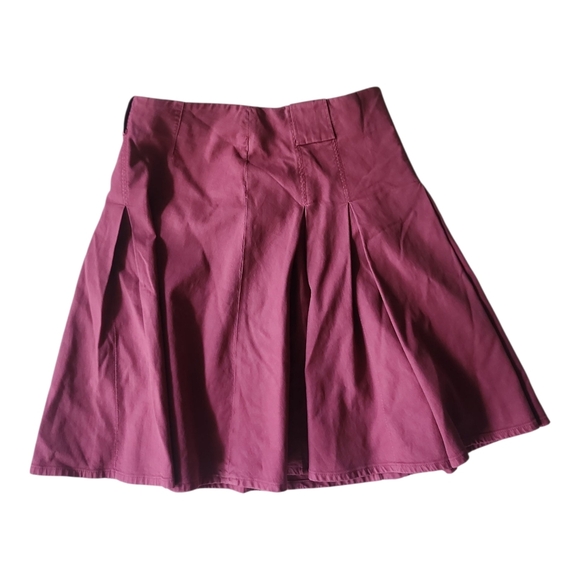 D&G Dolce & Gabbana Maroon Pleated Mini Skirt Size 26/40 Made in Italy - Picture 2 of 10